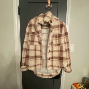 Fluffy flannel jacket